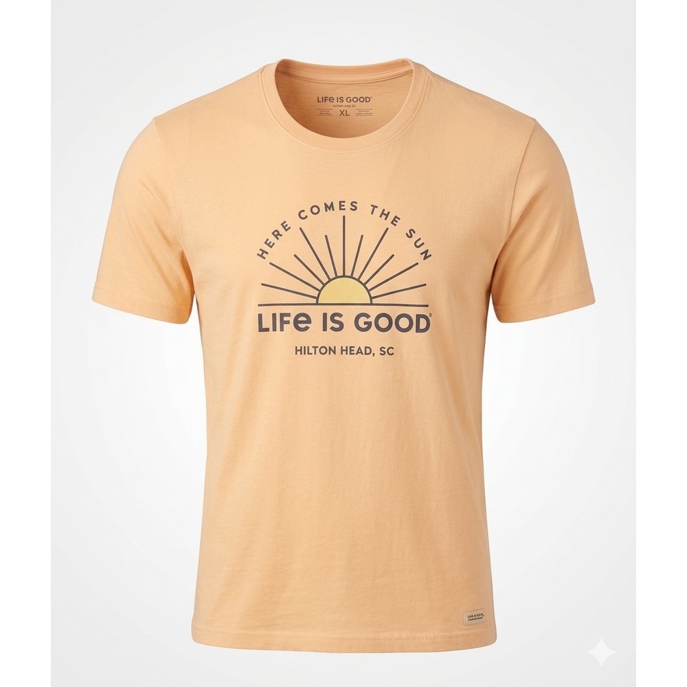 Life is Good Hilton Head SC "Here Comes The‎ Sun" Crusher Tee XL Beatles Utility